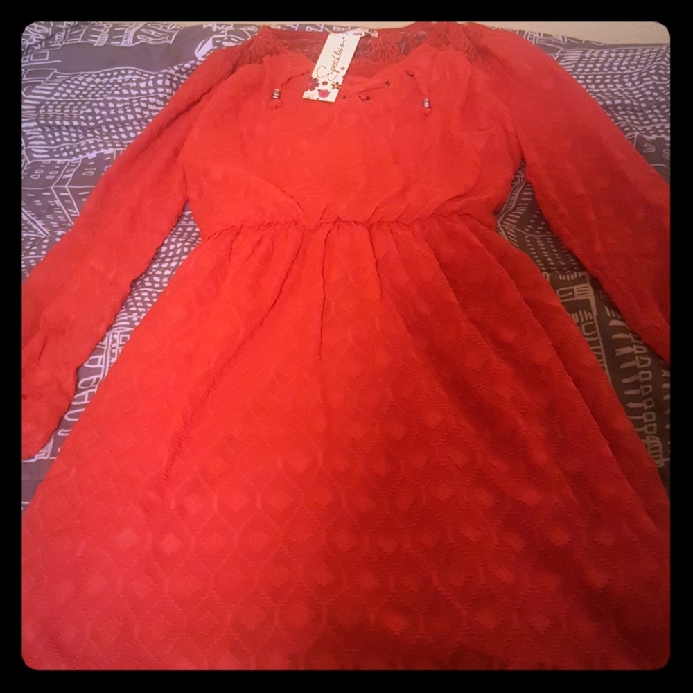 Red short dress